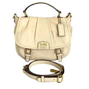 Coach Vintage Ivory Leather Flap Crossbody Bag